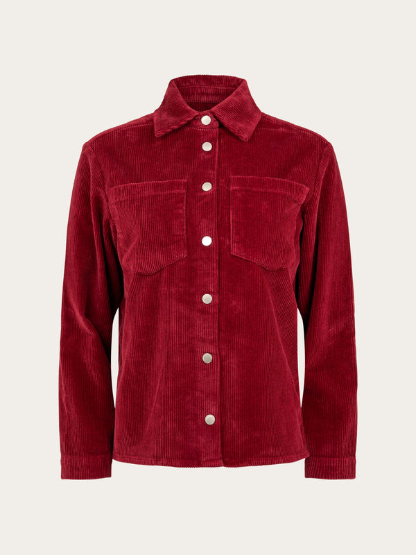 KnowledgeCotton Apparel - WMN Stretched 8-wales corduroy overshirt Overshirts 1364 Rhubarb