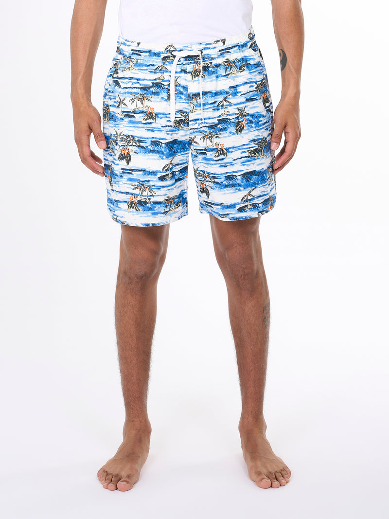 KnowledgeCotton Apparel - MEN Swim shorts with elastic waist AOP Swimshorts 9993 AOP